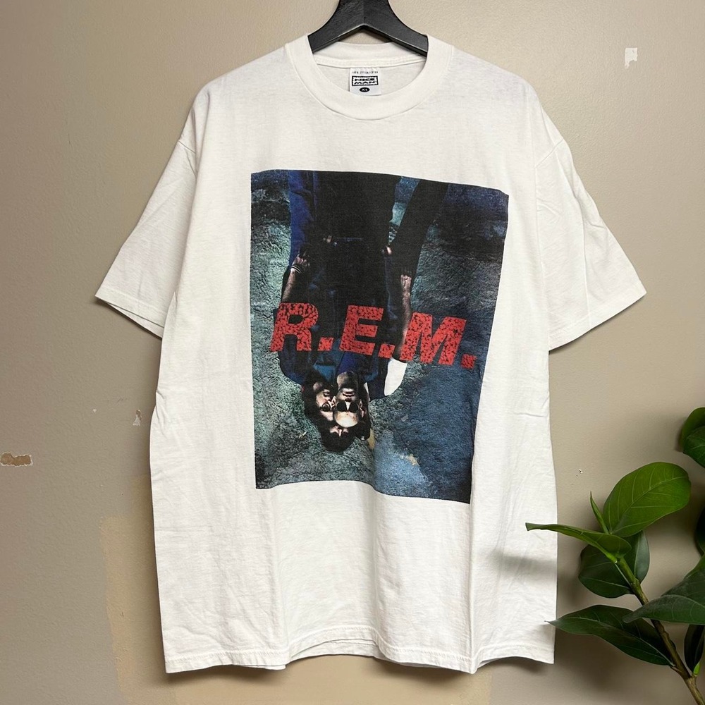 Vintage 1995 REM Monster Tour Concert Promo Shirt Mens XL White Nice Man
